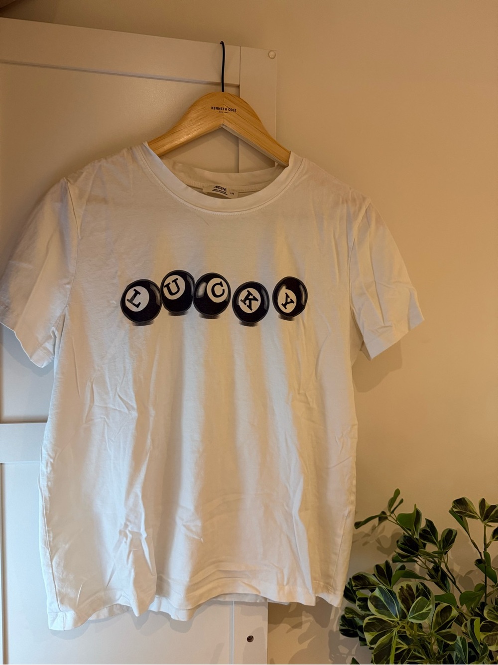 Ardene White Graphic 'Lucky' Crew Tee